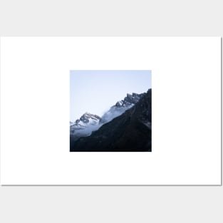 Moody Mountain Range in Blue Hour Posters and Art